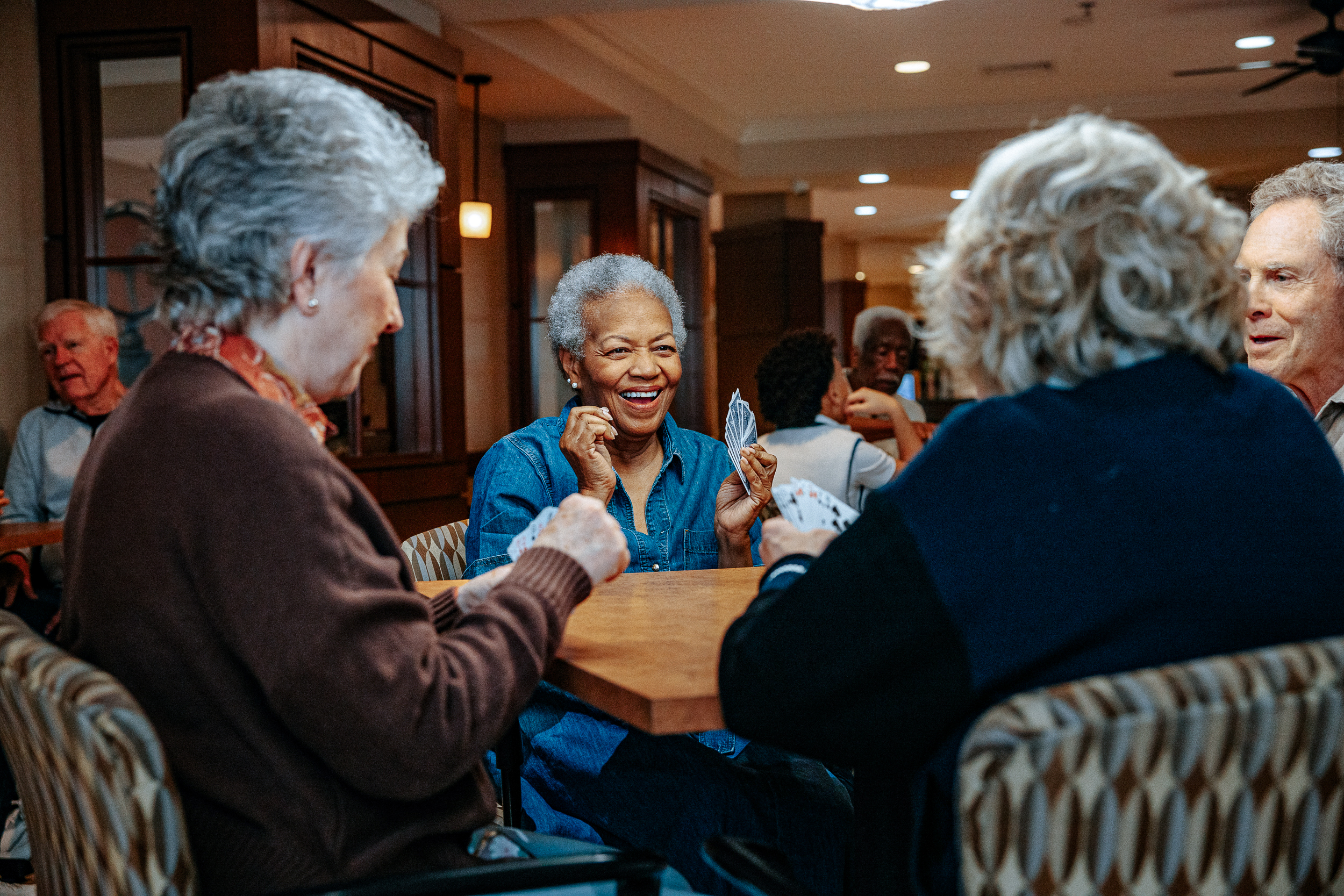 Residents enjoying card game